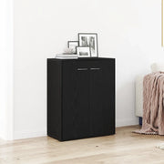 Credenza Rovere Nero 60x30x75 cm in Legno Multistrato 862449