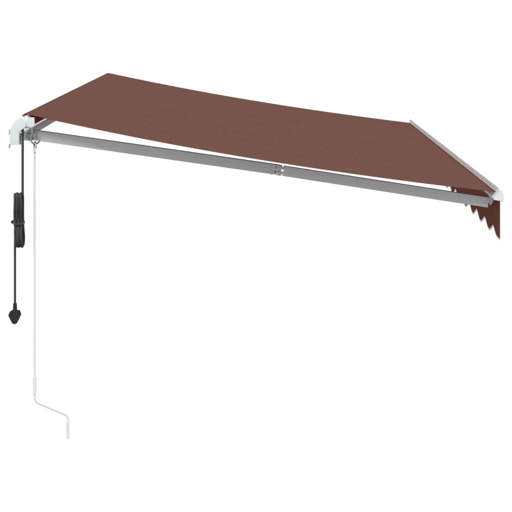 vidaXL Tenda da Sole Retrattile Automatica con LED Marrone 350x250 cm