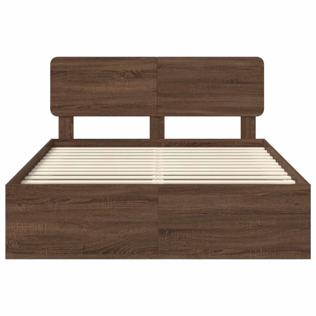 Struttura del letto Rovere Marrone 140 x 200 cm Pino massello 3412075