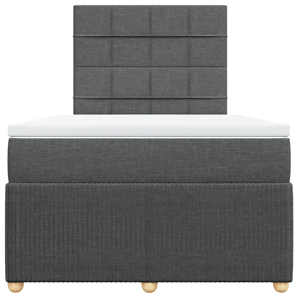 Giroletto a Molle con Materasso Grigio Scuro 120x190cm Tessuto 3294296
