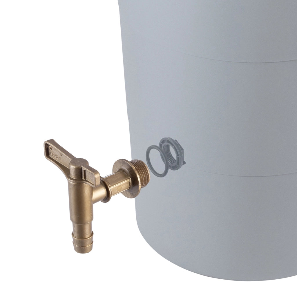 Rubinetto da giardino KADAX 3/4 per serbatoio di acqua piovana con valvola a barilotto.