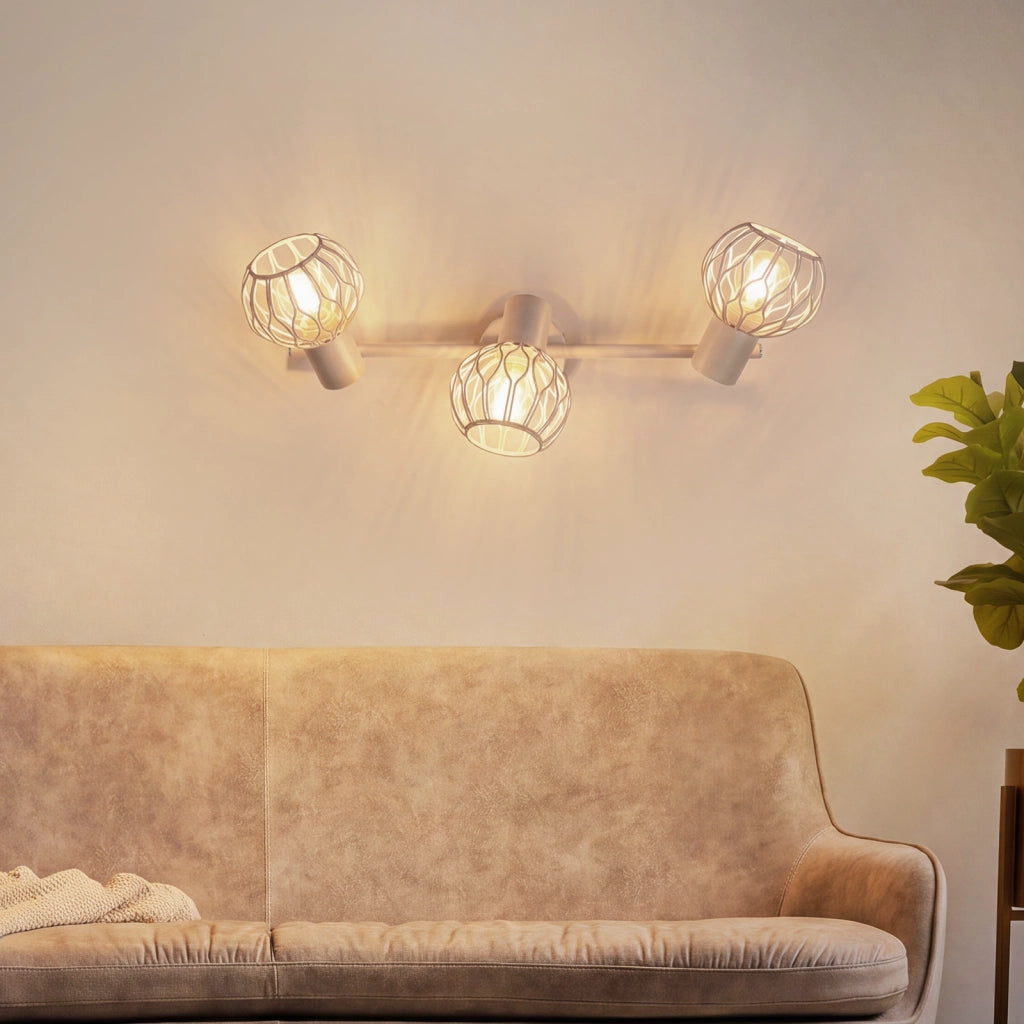ZMH Faretto da soffitto Grigio E14 3 Luci Metall Orientabile Moderni per Soggiorno Cucina Corridoio Senza Lampadina