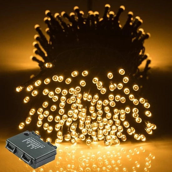 Illuminazione esterna LED calda bianca 40M 300Leds - 8 modalità timer e funzione di memoria - Impermeabile IP65 per festa Natale Festa di Natale giardino di nozze