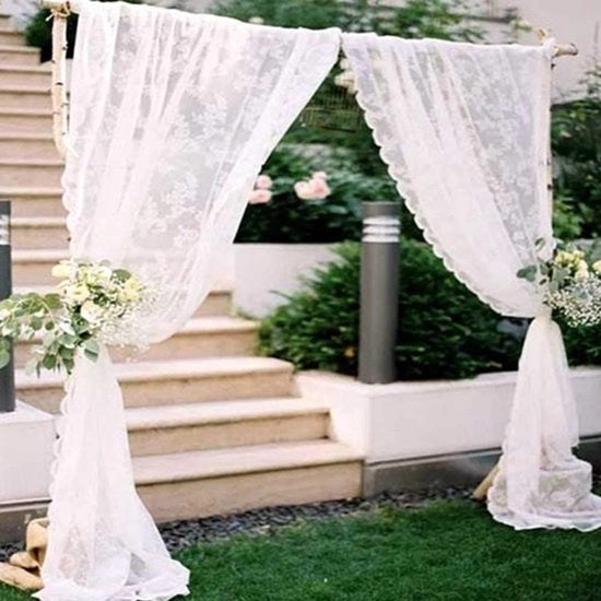 Tavolino da pranzo Bianco - Bordi Tavolo - 150 x 300 cm - Matrimonio - Decorazione - 100% Alta Qualità Kantstof - Tovagliato da tavolo