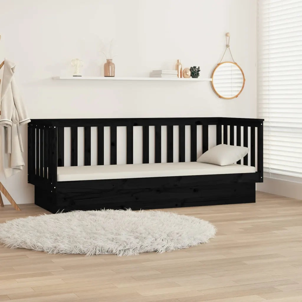Dormeuse Nera 75x190 cm in Legno Massello di Pino 821578