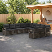 Set Divano da Giardino 11 pz Grigio polyrattan 3435851
