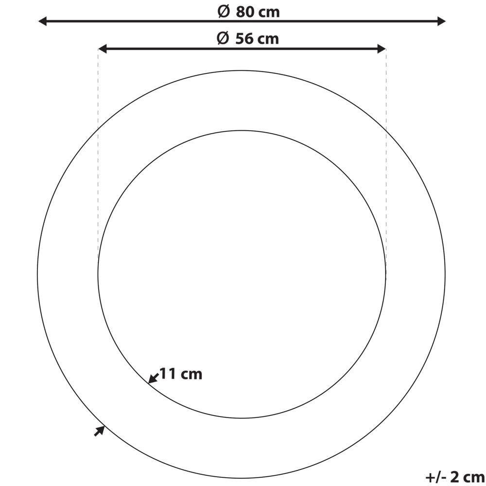 Specchio da parete in argento rotondo da 80 cm con decorativo dipinto