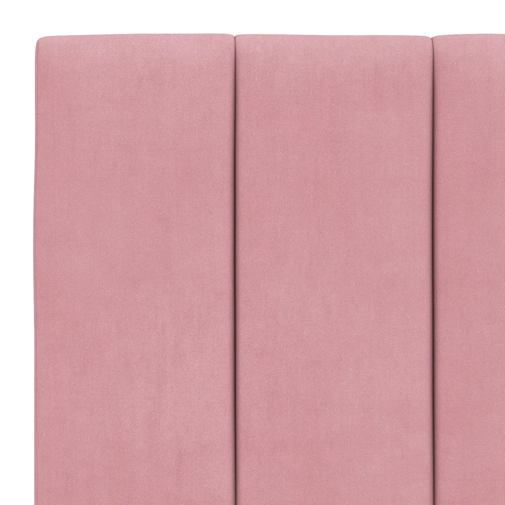 Letto con Materasso Hanko Rosa 90x200 cm in Velluto 3208579