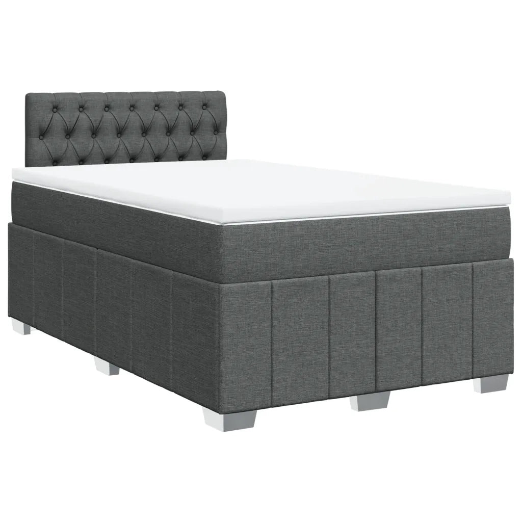vidaXL Giroletto a Molle con Materasso Grigio Scuro 120x190cm Tessuto