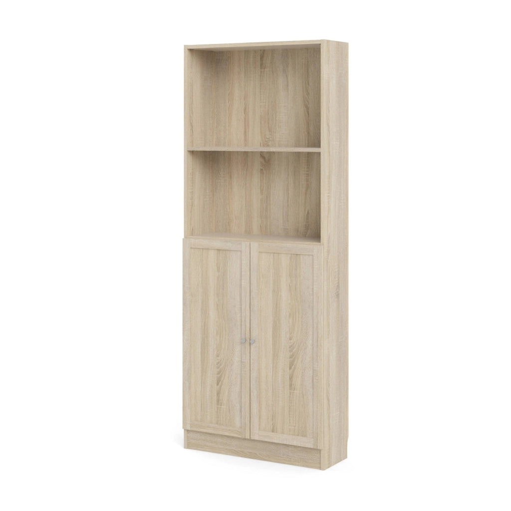 Libreria Michel, Scaffale da ufficio, Mobile portalibri, Biblioteca, 79x28 h203 cm, Quercia