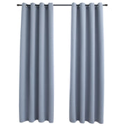 Tende Oscuranti | Tende Blackout con Anelli in Metallo 2 pz Grigie 140x175 cm