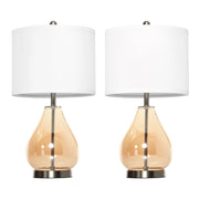 Lampada da Tavolo Set 2 Pezzi ¨C Xylo ¨C Paralume Lino E27 Bianco ?30x56cm