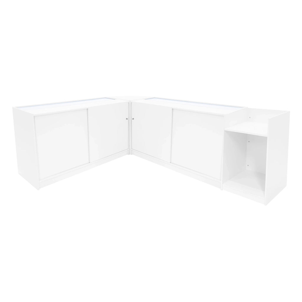 Set Banconi Bianco Polaris LED K1500 B1500 CM60 TB60 con Serratura e Vetrina