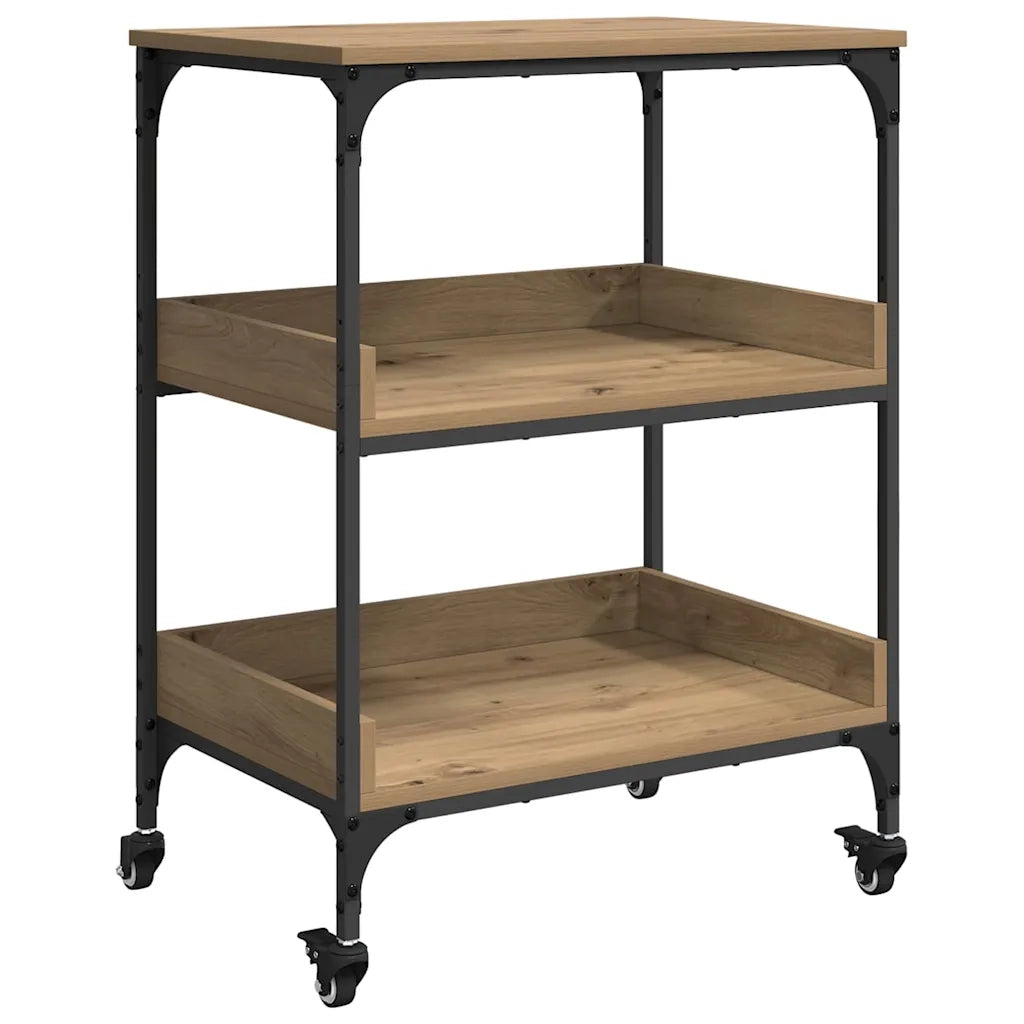 Carrello da Cucina-Scaffale per Cucina Rovere artigianale 60 x 41 x 80.5 cm