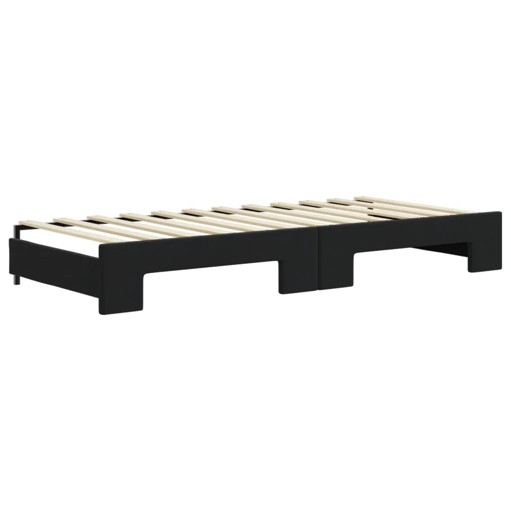Divano Letto con Letto Estraibile-Sofa Letto-Daybed Nero 90x200 cm in Velluto 759201
