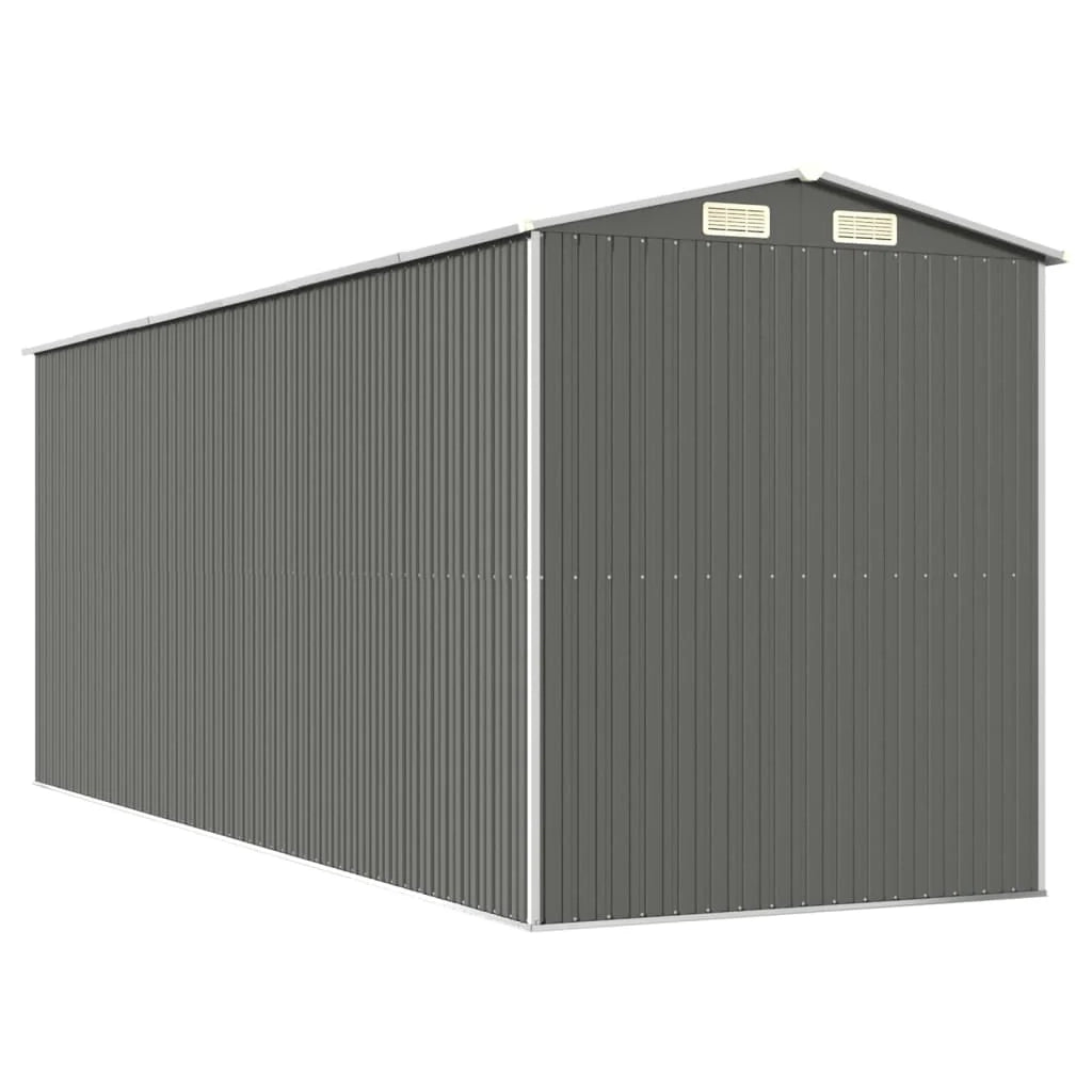 Casetta da giardino cabina ripostiglio capanno da esterno capanno per attrezzi robusta colore chiaro 192 x 523 x 223 cm acciaio zincato grigio 02_0022259