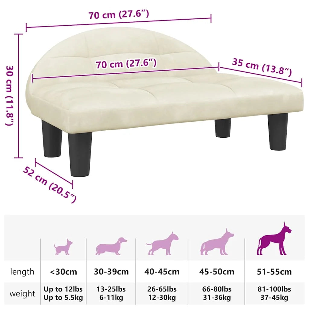 Cuccia per cani a forma di cesto comoda 70 x 52 x 30 cm velluto crema 02_0042899