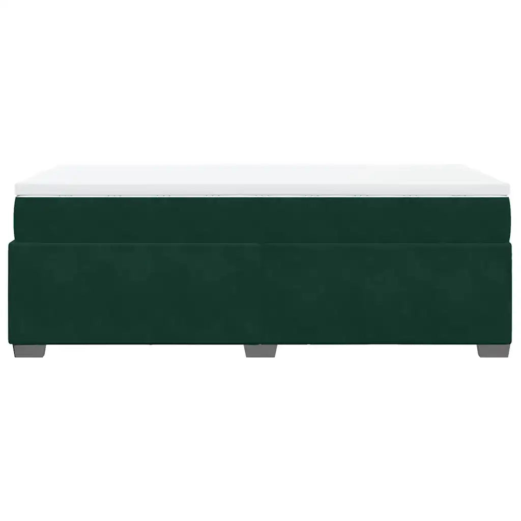 Giroletto a Molle con Materasso Verde Scuro 90x190 cm Velluto