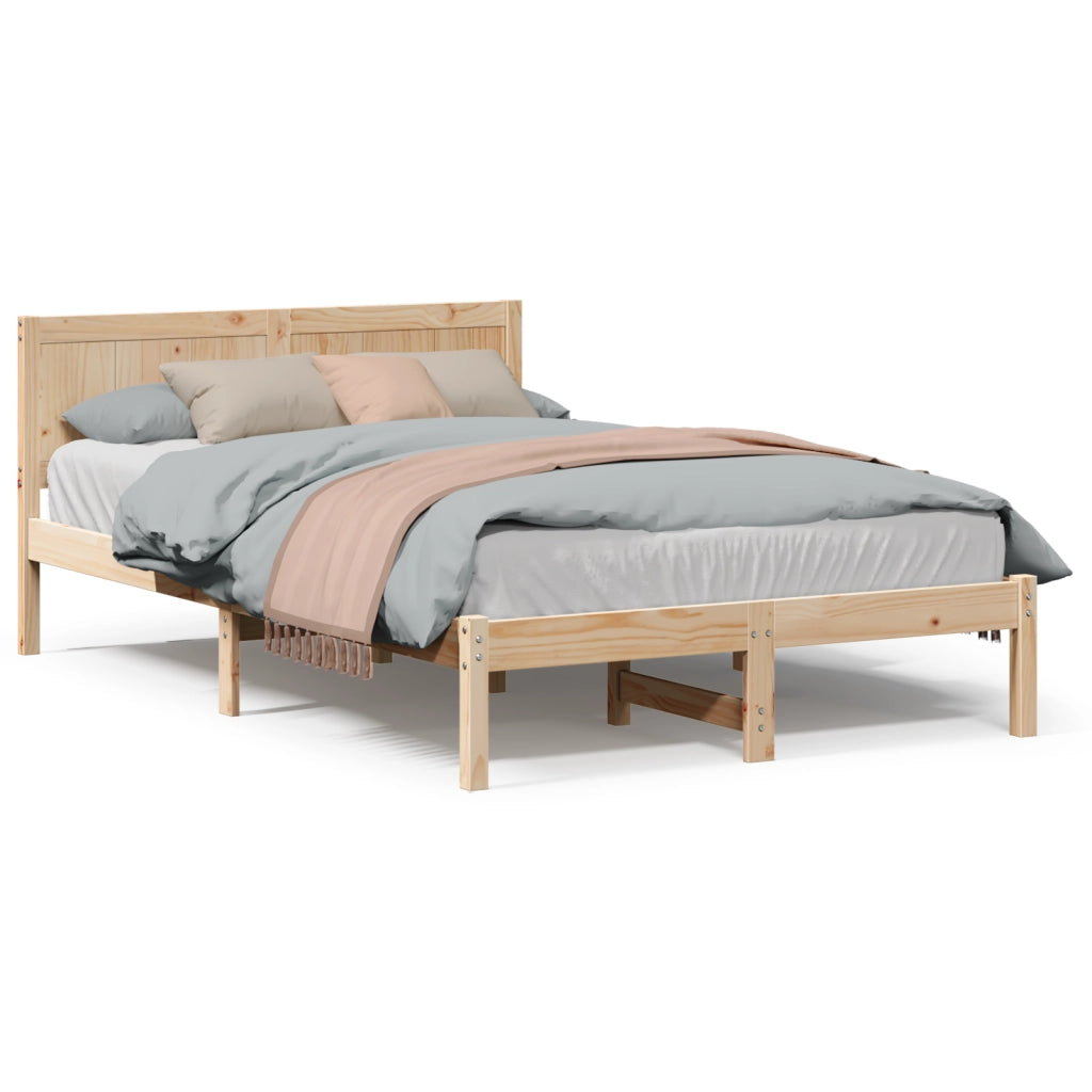 Struttura Letto in Legno di Pino Naturale Legno Massello di Pino