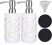 Dispensatore di sapone in vetro da 350 ml con pompa in acciaio inossidabile per cucina e bagno