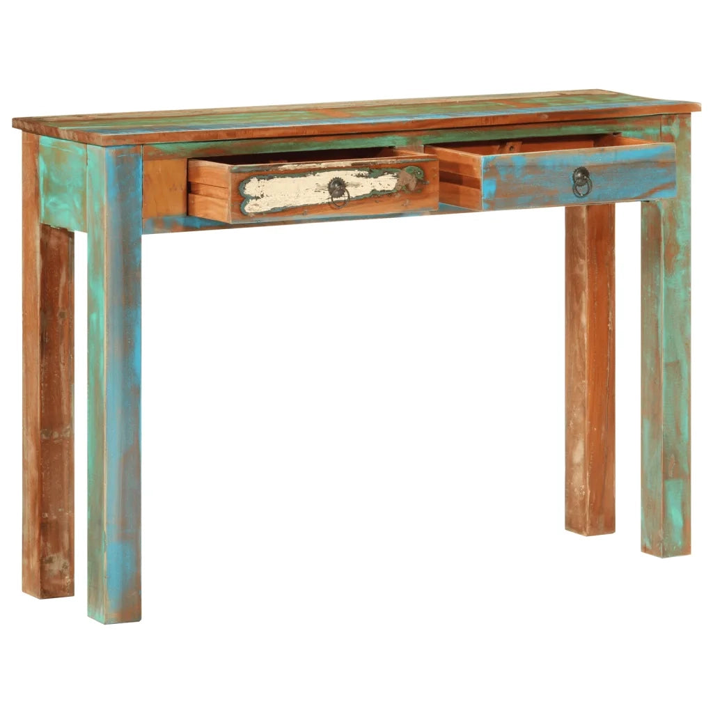 vidaXL Tavolo Consolle 110x30x75 cm in Legno Massello di Recupero