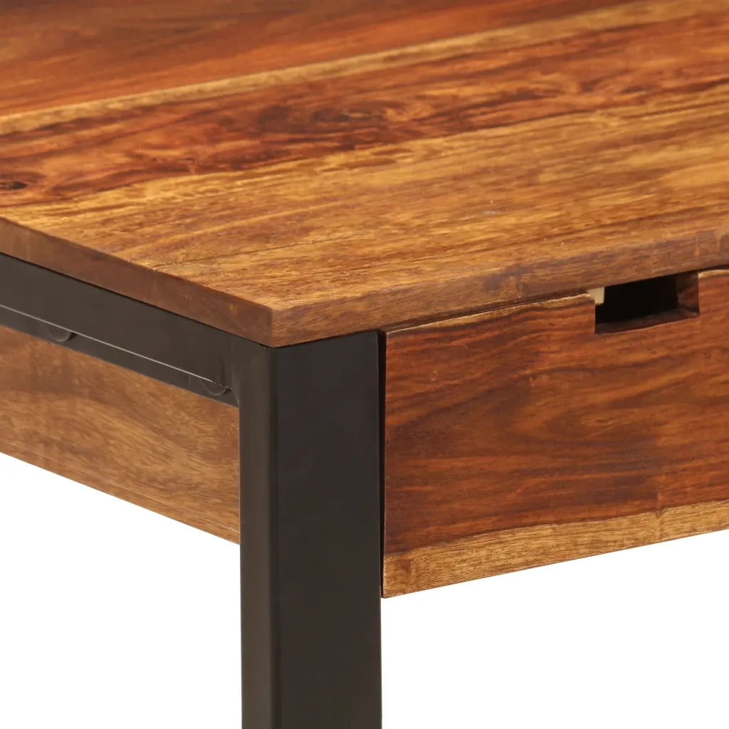 Scrivania 110x55x78 cm Massello di Acacia e Acciaio