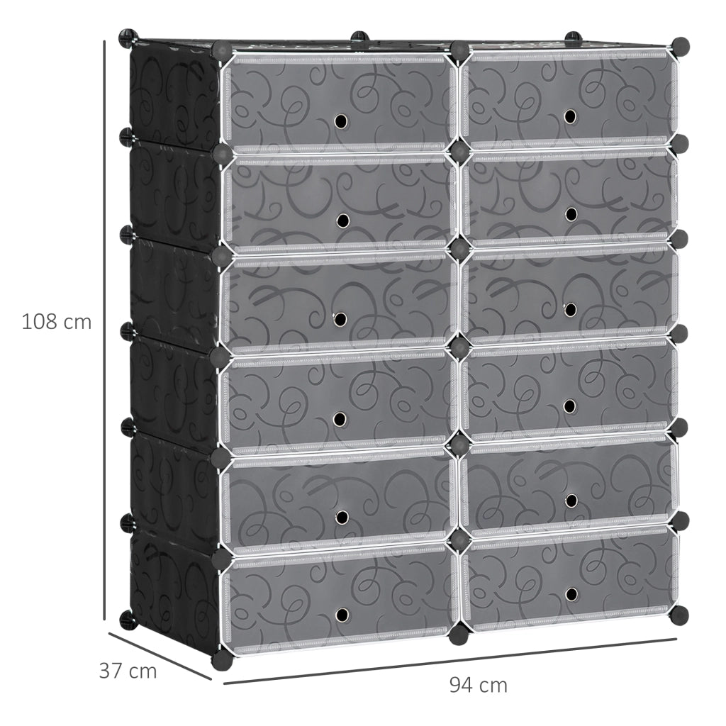 Scarpiere 12 Box ¨C zephmum ¨C Nero Bianco Plastica