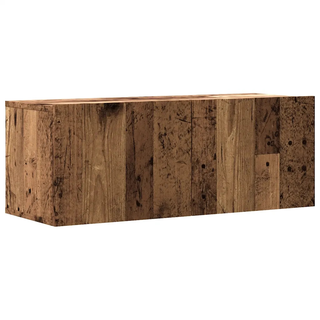 Mobile TV a Parete Legno Antico 80x30x30 cm in Truciolato 856016