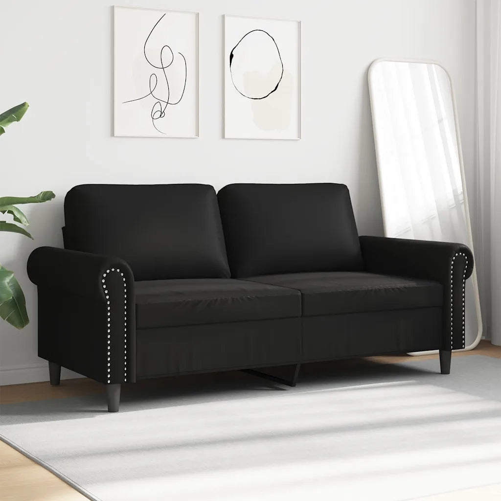 Divano | Divano da soggiorno | Sofa a 2 Posti Nero 140 cm in Similpelle