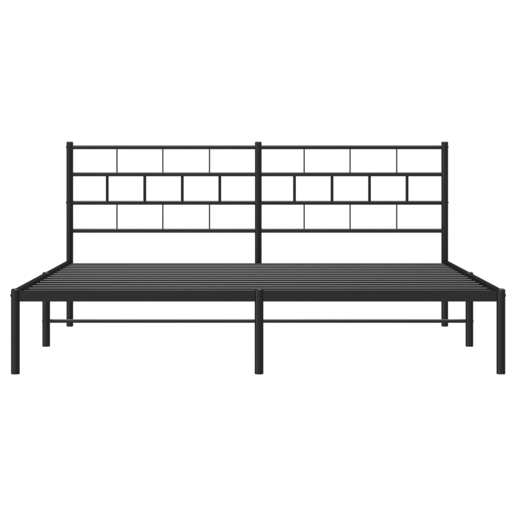 Giroletto con Testiera in Metallo Nero 180x200 cm 355663