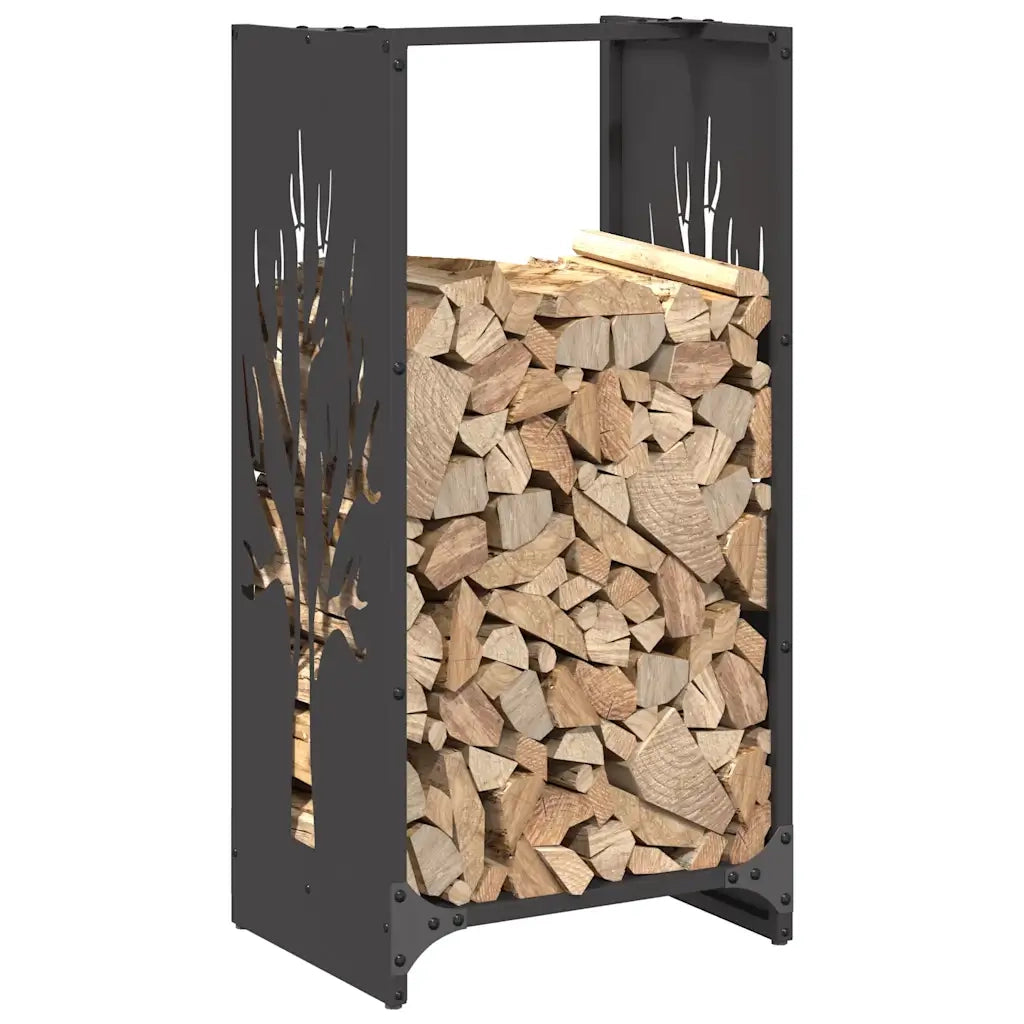 Rastrelliera per Legna da Ardere Nera 40x30x80 cm 864225