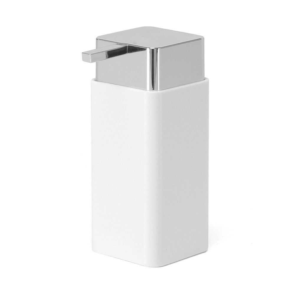 Dispenser sapone bianco e cromo in plastica Star