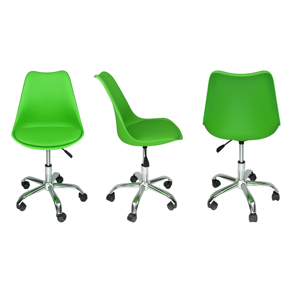 Sedia da ufficio girevole, sedia da scrivania verde con rotelle - Sally - SU14SAPM