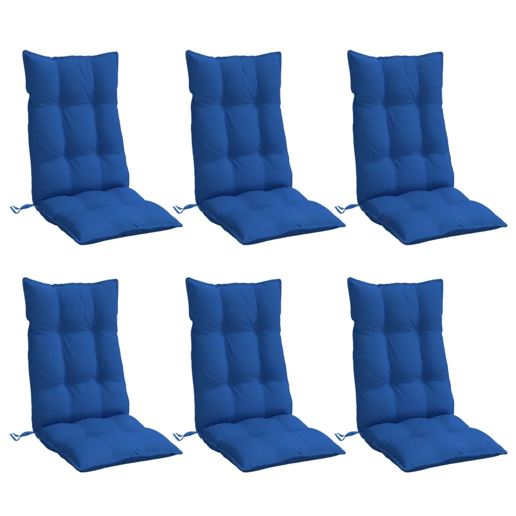 Cuscini Sedia con Schienale Alto 6 pz Blu Reale Tessuto Oxford 377634