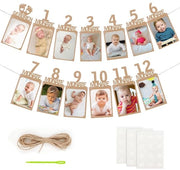 Decorazione per la prima foto - Mijlpaalslinger per bambini - Banner fotografico - Decorazione - Carta kraft - 13 cartelle 17x12 cm