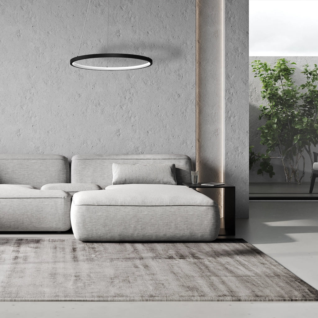 Lampada a sospensione nera ad anello Ø50 LED 27W HOOP