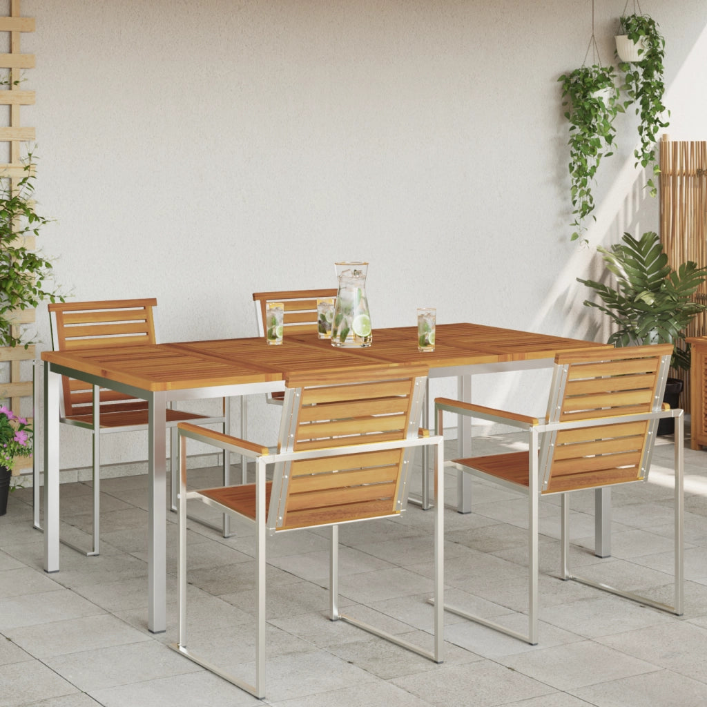 Tavolo da pranzo all'aperto 180x90x75 cm Legno massello di acacia