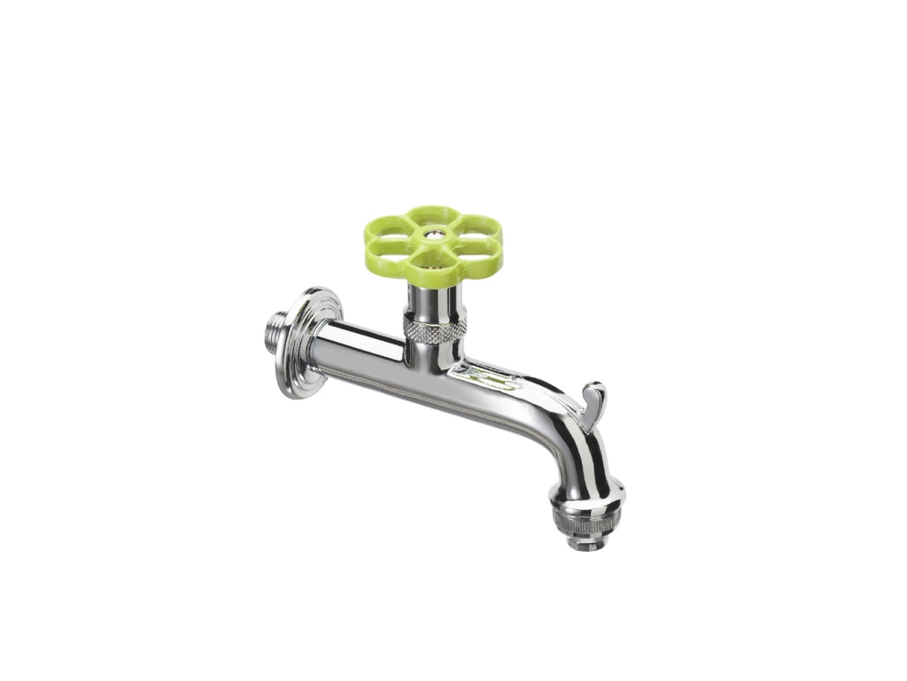 Rubinetto stile idraulico Belfer in ottone Ø 18mm Colore: Verde Acido