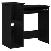 Scrivania | Tavolo da Ufficio con Mensole Nera 84x40x78 cm in Legno Multistrato