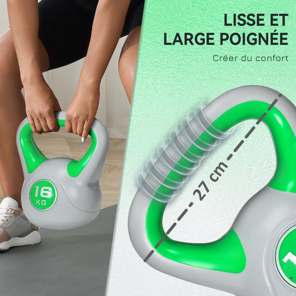 Kettlebell 16 kg ¨C Zephmum ¨C Verde 27x17x31 cm