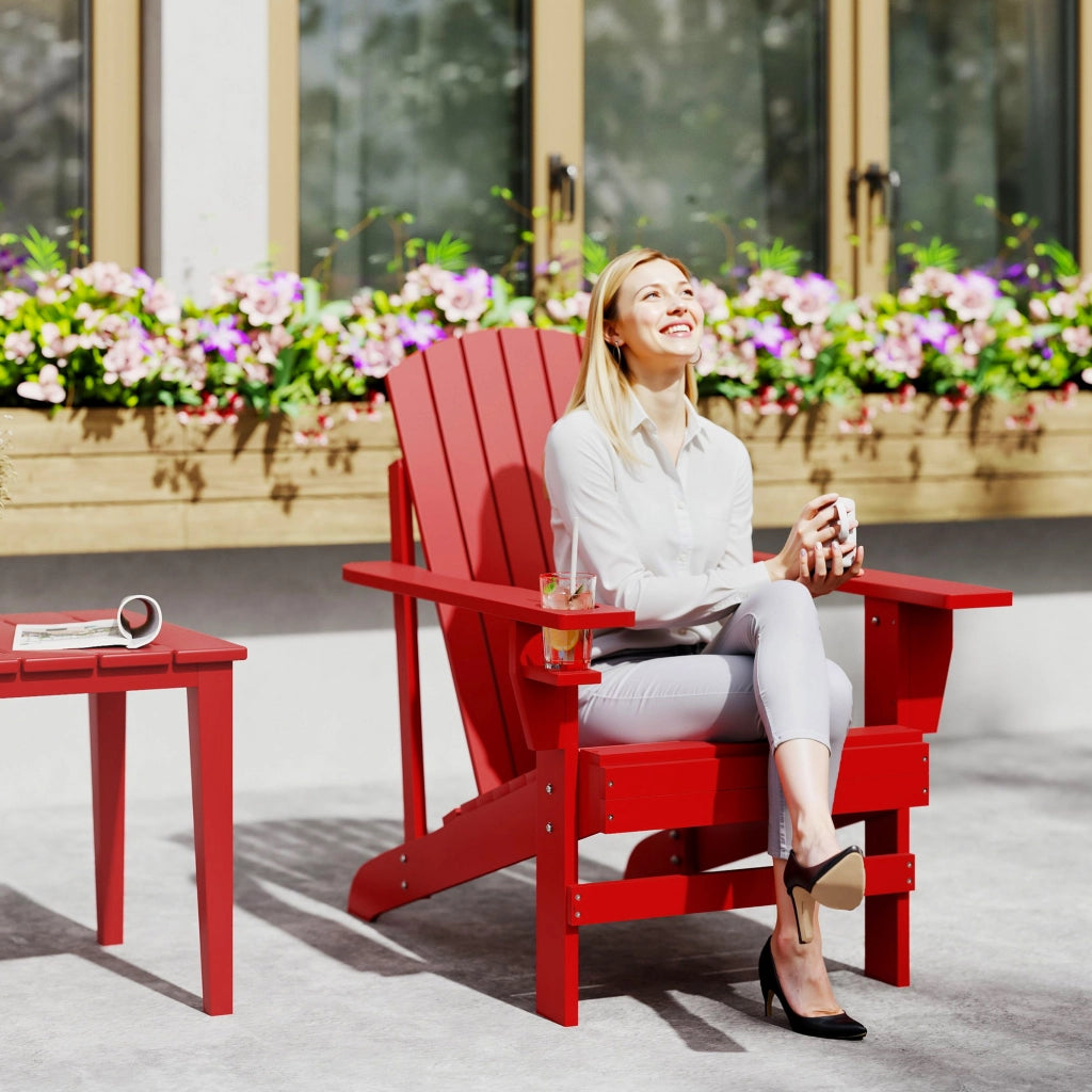 Poltrona da Giardino Adirondack ¨C zephmum ¨C Legno di Pioppo Rosso