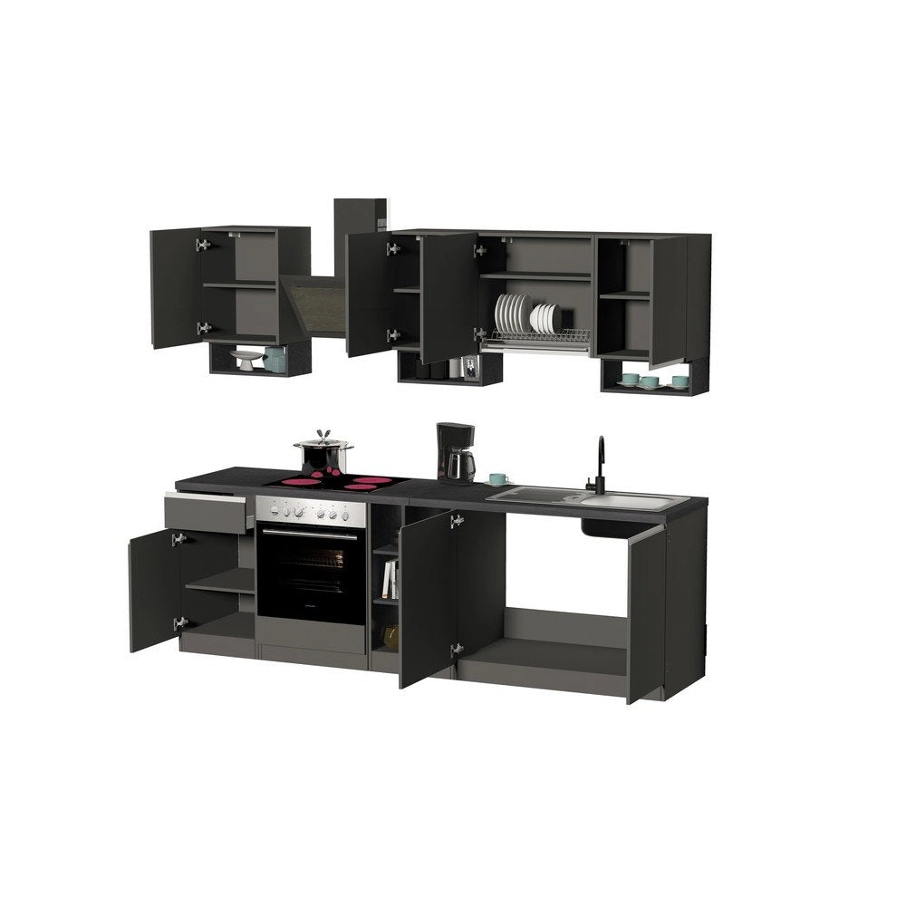 Composizione Cucina moderna 255X60-34X85-71cm - NAUTILUS