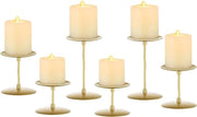 Decorazione per Versiamento Candelabri in Metallo Giallo - Set di 6 Stendardi per Candelabri, Decorazione Moderna per Camino da Soggiorno - Punto di Focalizzazione per la Tavola da Pranzo per Matrimonio, Festa di Natale e di Avvento