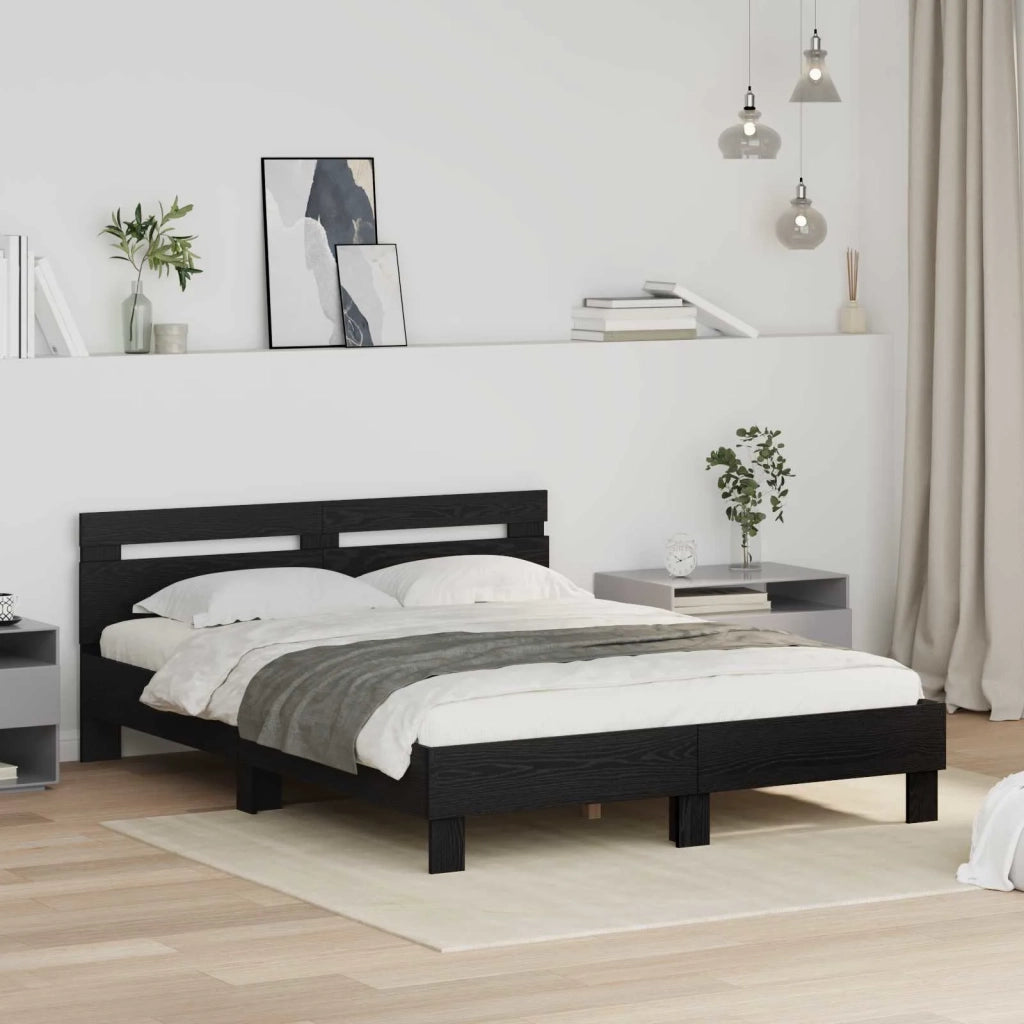 Struttura del letto Rovere Nero 140 x 200 cm 3417312