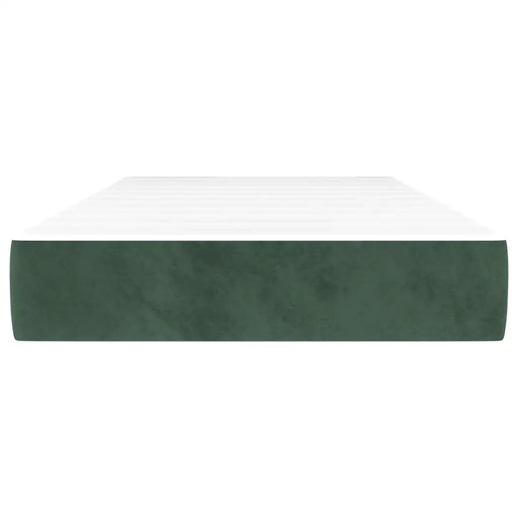 Materasso a Molle-Materasso per letto Verde Scuro 80x220x20 cm in Velluto