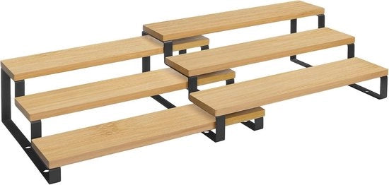 Set di 2 Kruidenrekken - Scaffale di Cucina in Bambù Estendibile e Riutilizzabile