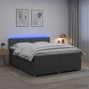 Letto box spring con materasso Grigio Scuro 200 x 200 cm 3452507