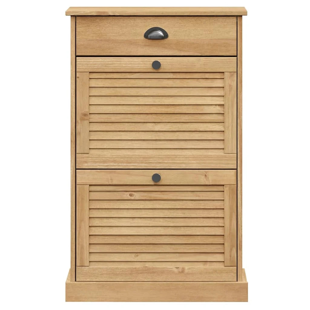 Scarpiera mobile contenitore per scarpe mobile per ingresso/corridoio/soggiorno 60 x 35 x 96 cm legno massello di pino marrone 02_0022113