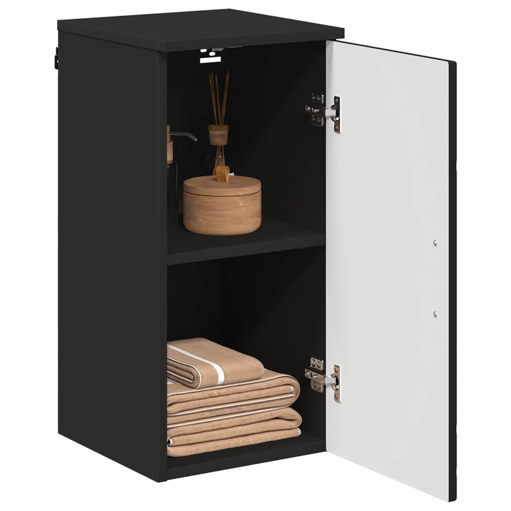 Mobile da Bagno Montaggio a parete Nero 30 x 31,5 x 61 cm 883345