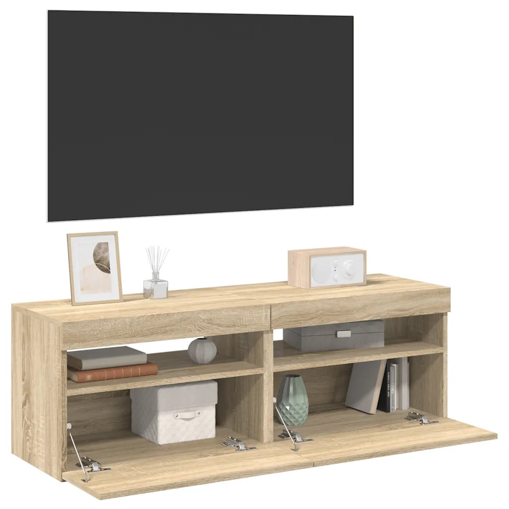 Mobili Porta TV con LED 2 pz Rovere Sonoma 60x35x40 cm 804416